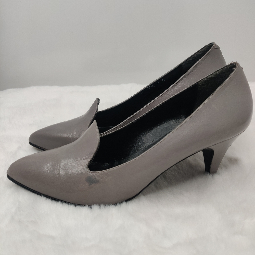 Vintage 80s Gray Heels by Jazz sz 7.5 - Picture 2 of 9